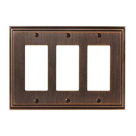 Amerock Mulholland 3 Rocker Oil Rubbed Bronze Wall Plate 1907006